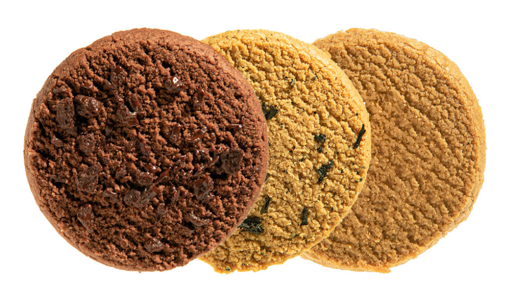 Cricket Cookies in de smaken Pure Chocolade met Bourbonvanille, Earl Grey Thee en Speculaas.